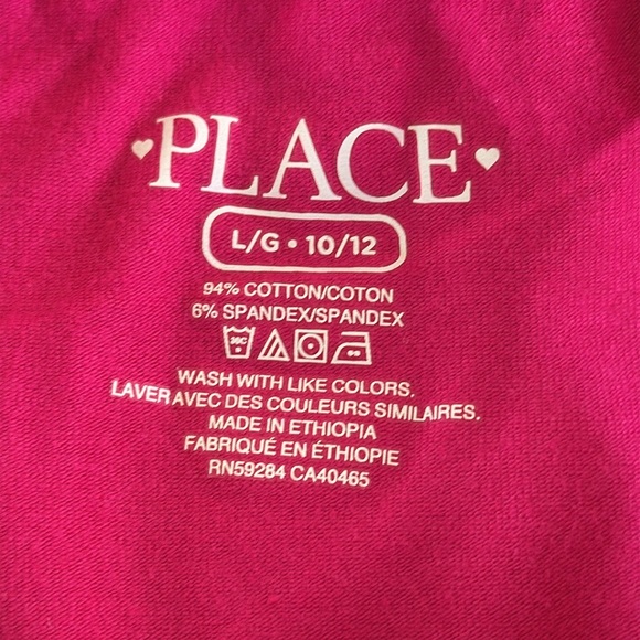 The Children’s Place girl’s pink pull on elastic waist leggings size large 10/12 - Picture 8 of 9